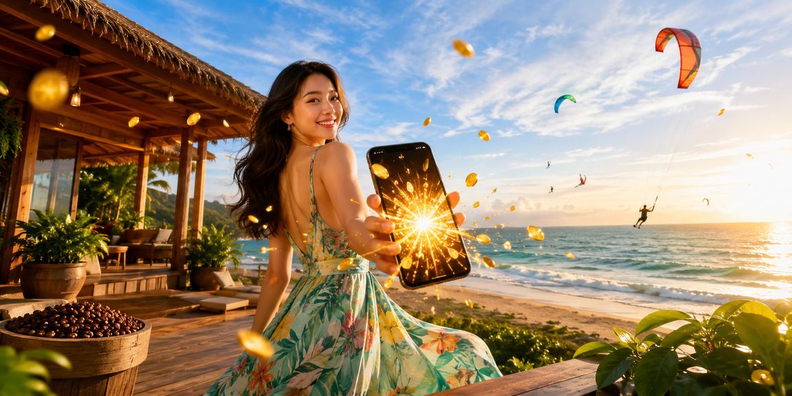 Người dùng Mũi Né thưởng thức cà phê sáng và theo dõi kèo cá cược trên điện thoại di động